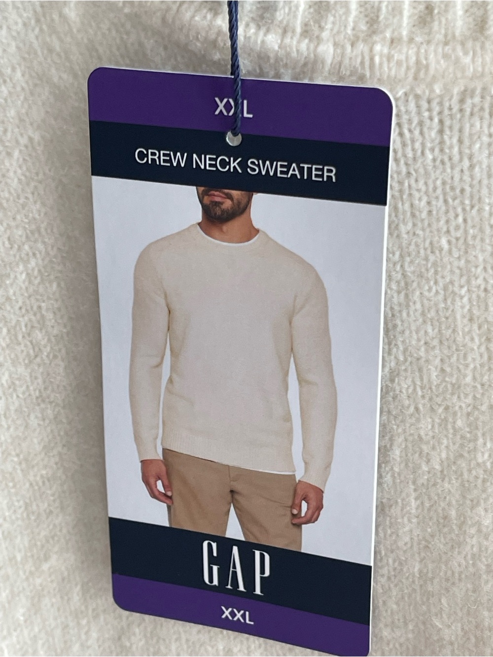 Gap NWT Men's XXL Cream Crewneck Sweater - Picture 4 of 8